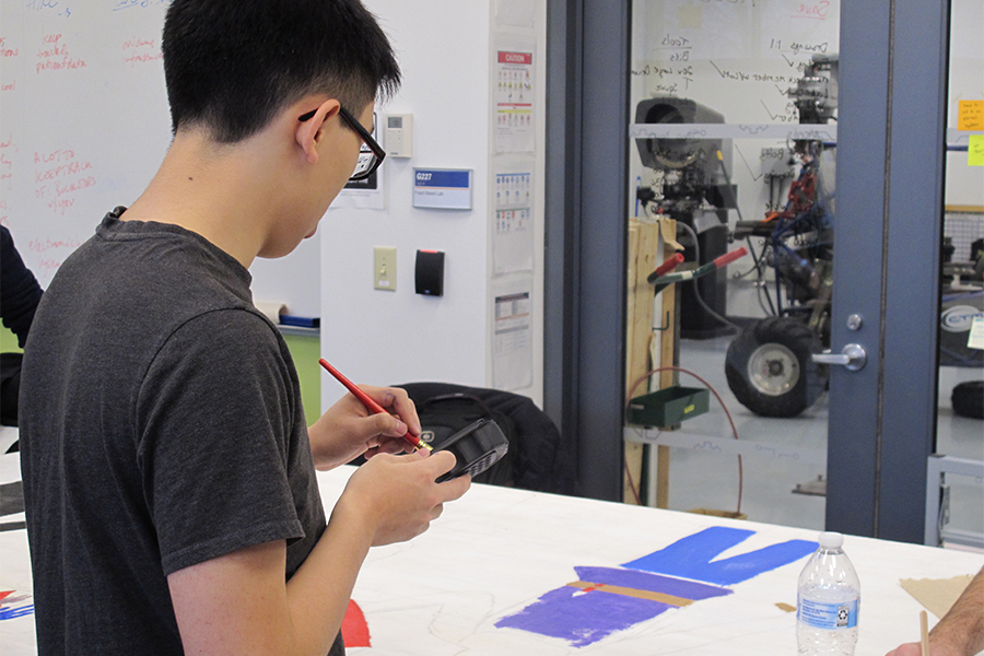 Student in the Maker Lab