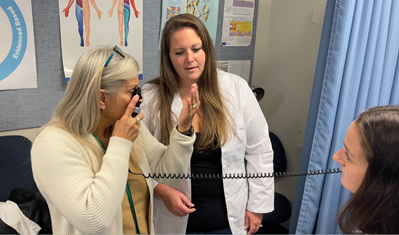 Dr. Terri Sherman, of the School of Nursing, supports student learning