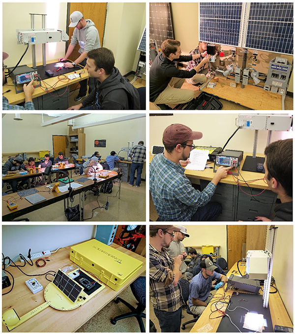 Students working in the photovoltaic lab