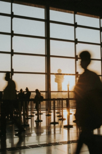 Travel for research in airport