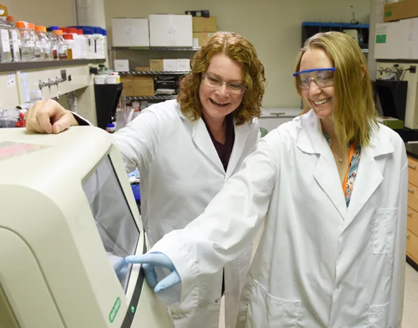 Dr. Endres, left, of Biology and Chemistry and Dr. Rodak, right, of Civil Engineering.
