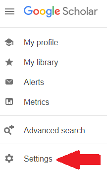 Google Scholar settings