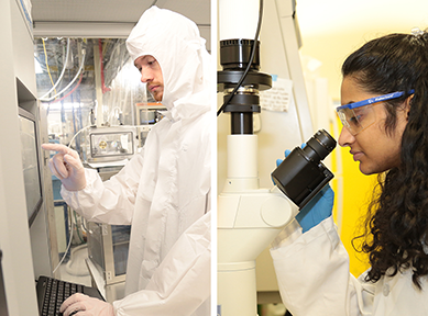 two SUNY Poly students in the lab