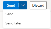 screenshot of the send options in Outlook