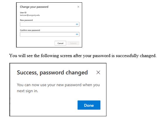 change password screen
