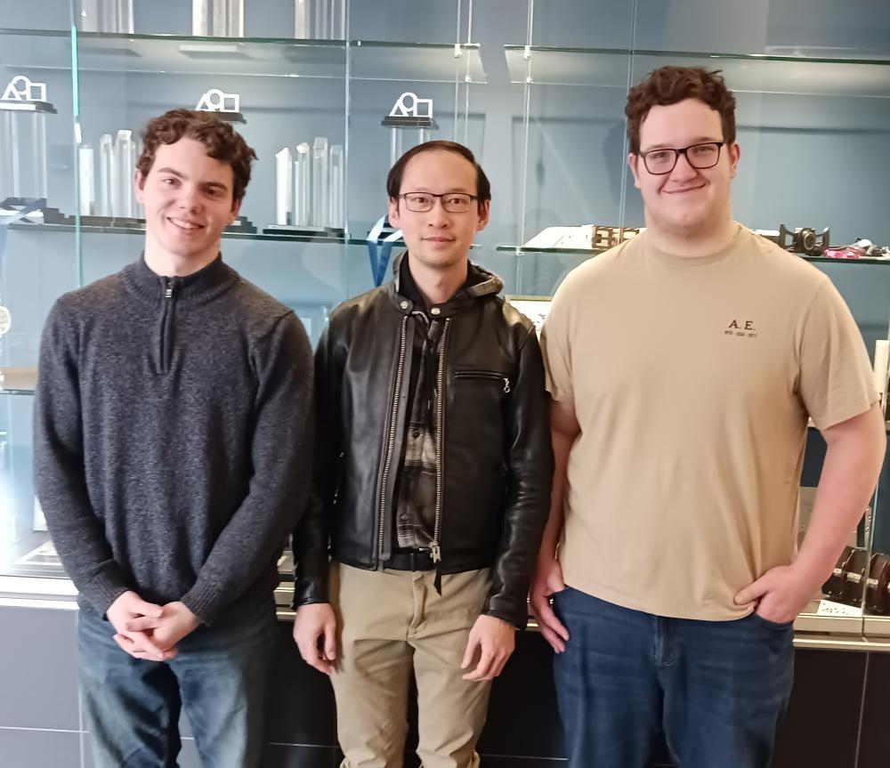 Henry, Dr. Leung and Seth in Donovan Hall Lobby.