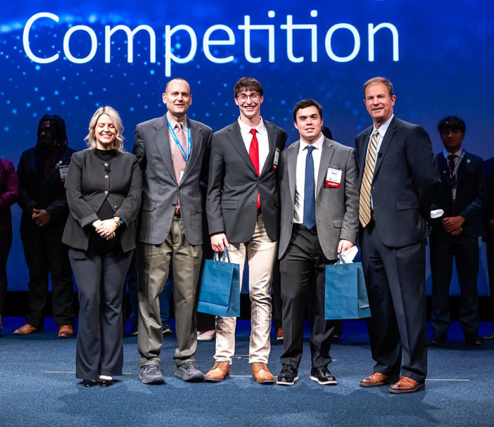 Dr. Staihar with students Spencer and Tanner at the Lockheed Martins Ethics competition