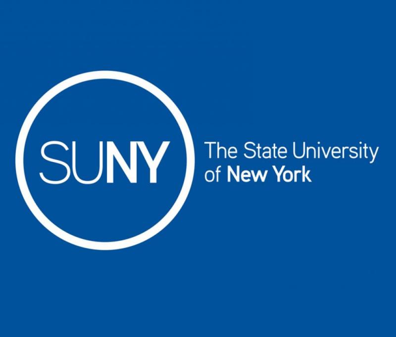 SUNY logo with blue background