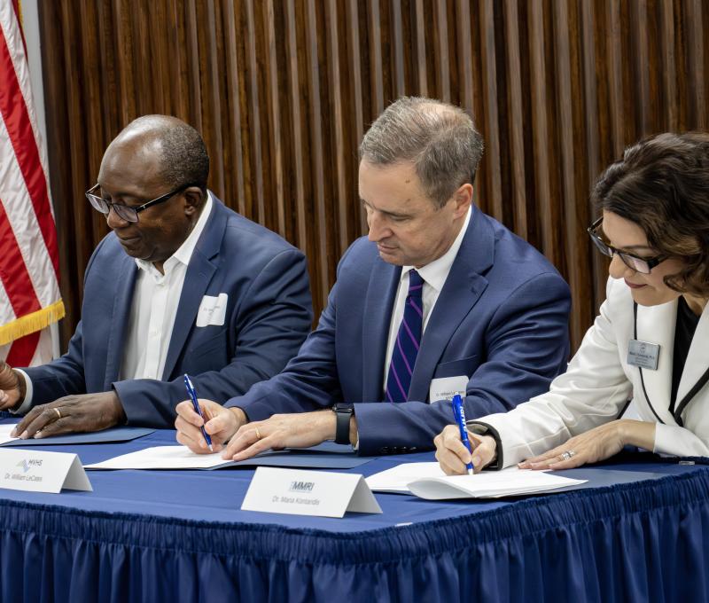 President Soboyejo, Dr. Kontaridis and Dr. LeCates