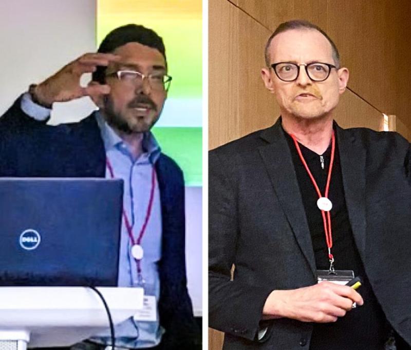 Dr. Henao and Dr. Edgell speaking at events. 