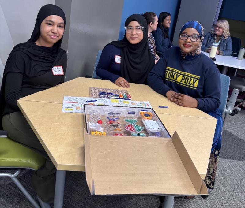 Utica students with SUNY Poly's Sabah Haji