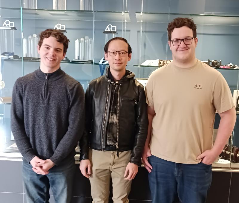 Henry, Dr. Leung and Seth in Donovan Hall Lobby.