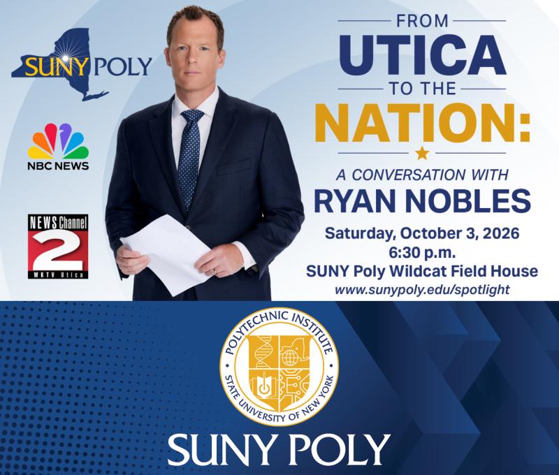 Ryan Nobles Graphic with SUNY Poly seal